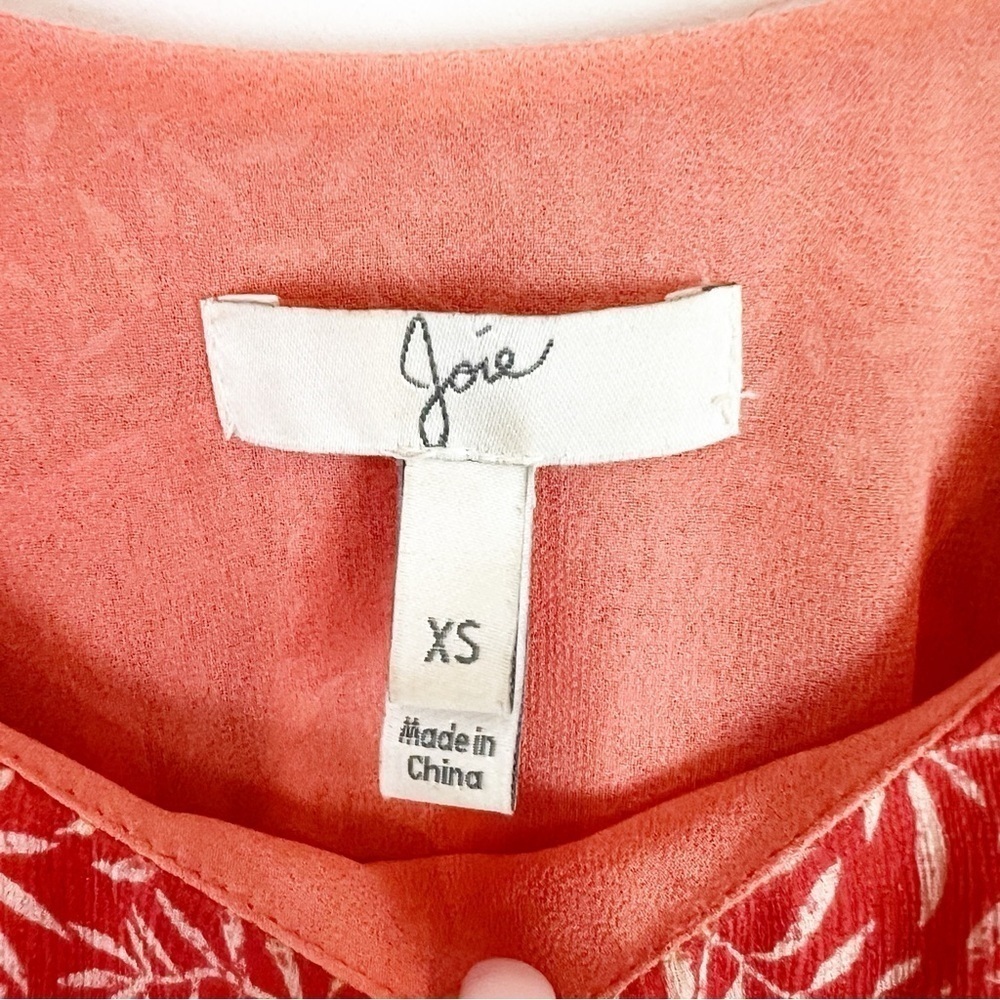 JOIE HIRANI ORANGE PATTERN FLOWY SILK SLEEVELESS TANK TOP WOMENS SZ XS - Picture 3 of 6
